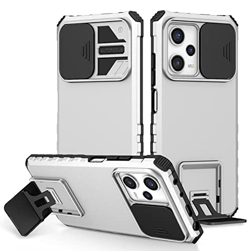 YOUULAR Hülle für Xiaomi Redmi Note 12 Pro 5G/Xiaomi Poco X5 Pro 5G dimensionale Halterung Telefonhülle, Schiebefenster Handyhülle Bumper, stoßfeste Schutzhülle Poco X5 Pro 5G Militär Hüllen Weiß von YOUULAR