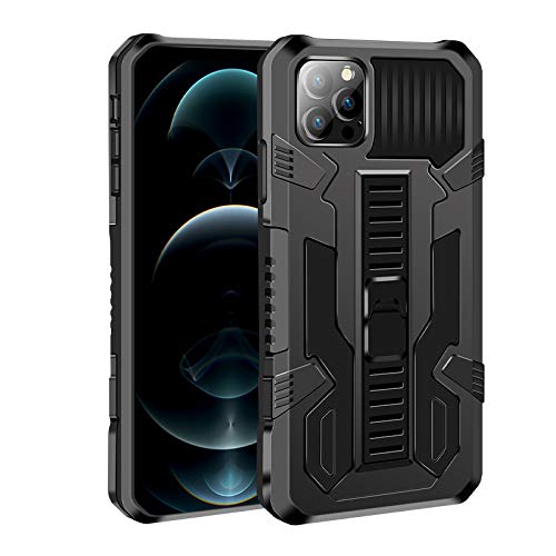 YOUULAR Hülle für iPhone 12 Pro/iPhone 12 Pioneer Warrior Holder Handyhülle, stoßfeste Anti-Drop Schutzhülle für iPhone 12 6.1 Bumper, Militärhüllen Telefonhülle [mit Halterung], Schwarz von YOUULAR