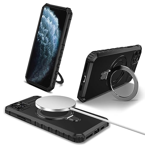 YOUULAR Magnetische Halter Handyhülle für iPhone 11 Pro Max hülle, [Handyhalter] Matte, schlanke, stoßfeste Schutzhülle für iPhone 11 6.5 Militär hüllen Schwarz von YOUULAR