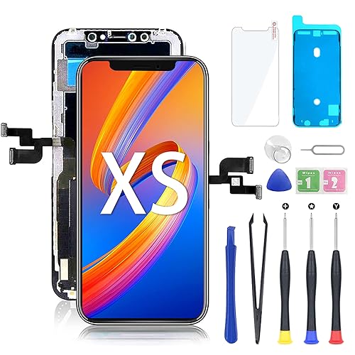 YOXINTA für iPhone Display, iPhone LCD Bildschirm Ersatz Digitizer Assembly, 3D Touch, Face ID, Kleber, Bildschirmschutz, Reparaturwerkzeug (iPhone XS) von YOXINTA