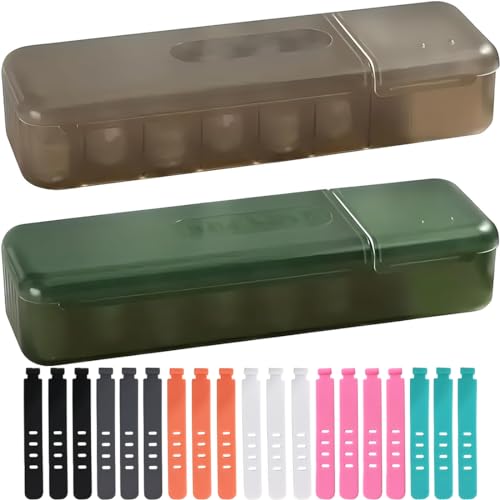 YOYEAH 2 Stück Kabel Organizer Box, Kabel Aufbewahrungsboxen mit 18 Kabelbindern, Cable Management Box für Ladekabel und Schreibtisch Aufbewahrung, Kabelsortierer für Büro und Zuhause YOYEAH 2 Stück Kabel Organizer Box, Kabel Aufbewahrungsboxen mit 18 Kabelbindern, Cable Management Box für Ladekabel und Schreibtisch Aufbewahrung, Kabelsortierer für Büro und Zuhause von YOYEAH