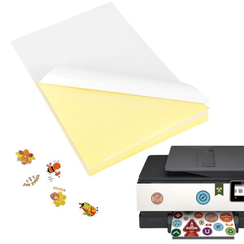 YOYEAH 40 Blatt Bedruckbares Sticker Papier zum Selbst Drucken A4 - Selbstklebende Vinylfolie für Tintenstrahldrucker, bedruckbare Klebefolie, Etiketten A4 Bogen, Klebepapier bedruckbar von YOYEAH