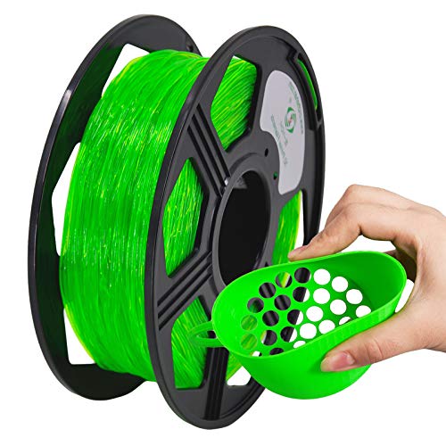 YOYI YOYI TPU Filament 1.75mm,Filament TPU 1.75mm, TPU Flexible 3D Drucker Filament 0.8kg,Maßgenauigkeit +/- 0.02mm，Shorehärte 95A (Transparent Green) von YOYI YOYI
