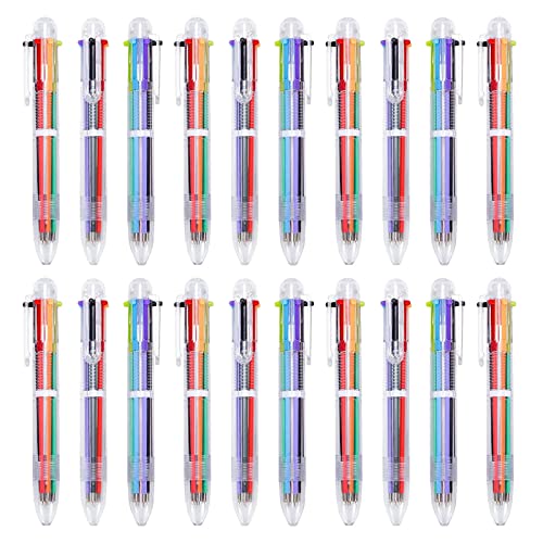 20 Stück Retractable Mehrfarbige Kugelschreiber: 6In1 Multicolor Stifte Kugelschreiber, 0.7 mm Mehrfarbige Tintenstifte für Büro Zum Zeichnen Und Schreiben für Studenten Kinder Büro Schulbedarf von YOYIAG