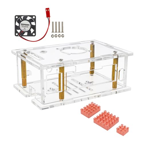 Acrylgehäuse für RV2-Gehäuse mit Lüfter-Kühlkörper-Set, Kühlkörper-Kühler, Schalen-Set für RV2-Entwicklungsplatine Acrylgehäuse für RV2-Gehäuse mit Lüfter-Kühlkörper-Set, Kühlkörper-Kühler, Schalen-Set für RV2-Entwicklungsplatine von YPREWY