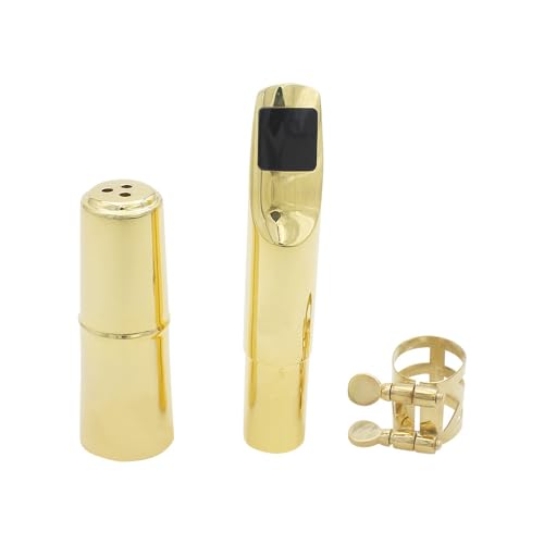 Altsaxophon-Mundstück-Set enthält Saxophon-Mundstück, Messing und Metall-Ligatur-Clip, Saxophon-Teile Altsaxophon-Mundstück-Set enthält Saxophon-Mundstück, Messing und Metall-Ligatur-Clip, Saxophon-Teile von YPREWY