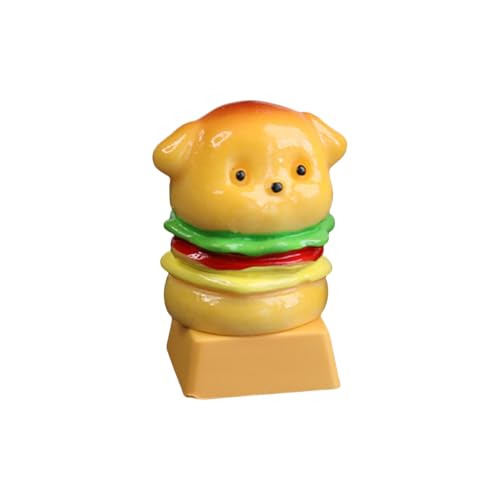 Schöne 3D-Hunde-Burger-Tastenkappe, einfache Installation für mechanische Tastaturen, verbessert die Präzision beim Tippen beim Spielen von YPREWY