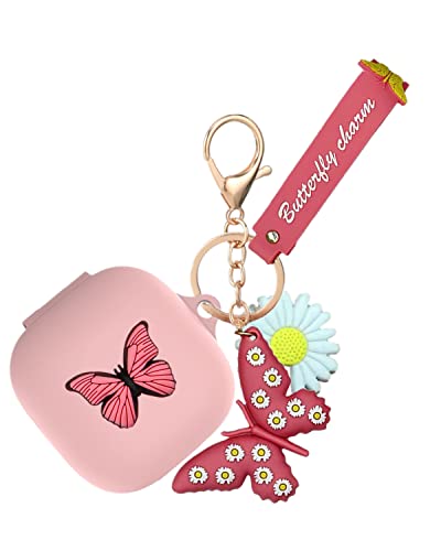Schutzhülle für Beats Fit Pro mit Armband-Schlüsselanhänger, niedlicher Cartoon-Schmetterling-Charm, Anti-Verlust-Abdeckung für Beats Fit Pro X 2021/2022, Geschenk für Frauen und Mädchen (Rosa) Schutzhülle für Beats Fit Pro mit Armband-Schlüsselanhänger, niedlicher Cartoon-Schmetterling-Charm, Anti-Verlust-Abdeckung für Beats Fit Pro X 2021/2022, Geschenk für Frauen und Mädchen (Rosa) von YQGFashbf