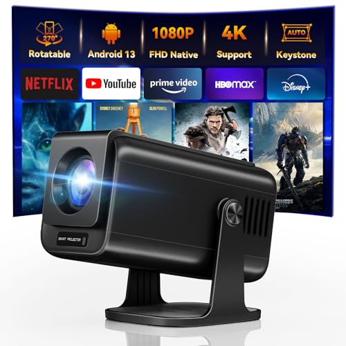 YQHS Mini Beamer mit WiFi 6 und Bluetooth, integrierte Apps, nativ 1080P, 600 ANSI, Auto Keystone, tragbar für den Außenbereich, 270 ° drehbar, 4K, unterstützt Anzeige YQHS Mini Beamer mit WiFi 6 und Bluetooth, integrierte Apps, nativ 1080P, 600 ANSI, Auto Keystone, tragbar für den Außenbereich, 270 ° drehbar, 4K, unterstützt Anzeige von YQHS