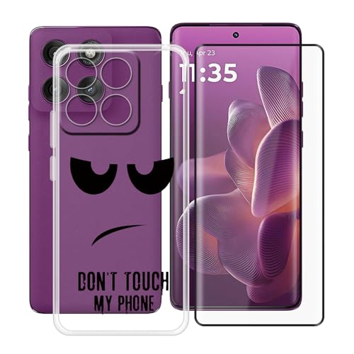YQINHHME Handyhülle für Motorola Edge 60 (6.67 Zoll) + Gehärtetes Glas Schutzfolie, Stoßfest Silikon Schutzhülle Tasche Ultradünne weiches TPU Case Hülle für Motorola Edge 60 - DUO5 von YQINHHME