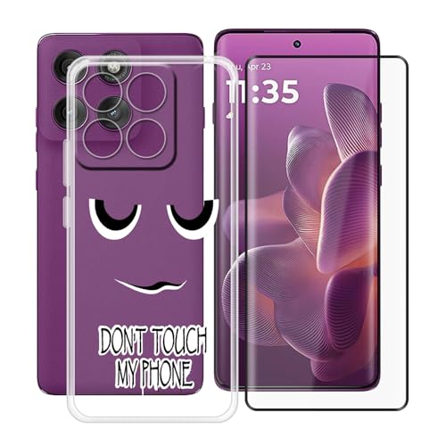 YQINHHME Handyhülle für Motorola Edge 60 Pro (6.70 Zoll) + Gehärtetes Glas Schutzfolie, Stoßfest Silikon Schutzhülle Tasche Ultradünne weiches TPU Case Hülle für Motorola Edge 60 Pro - DUO6 von YQINHHME