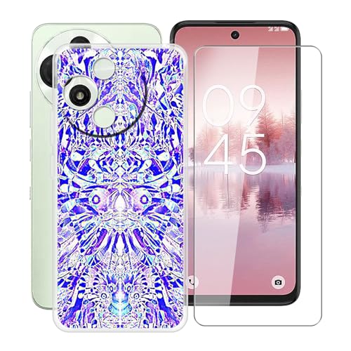 YQINHHME Handyhülle für TCL 60 SE NxtPaper 5G (6.7 Zoll) + Gehärtetes Glas Schutzfolie, Stoßfest Silikon Schutzhülle Tasche Ultradünne weiches TPU Case Hülle für TCL 60 SE NxtPaper 5G - Spiegelbild von YQINHHME