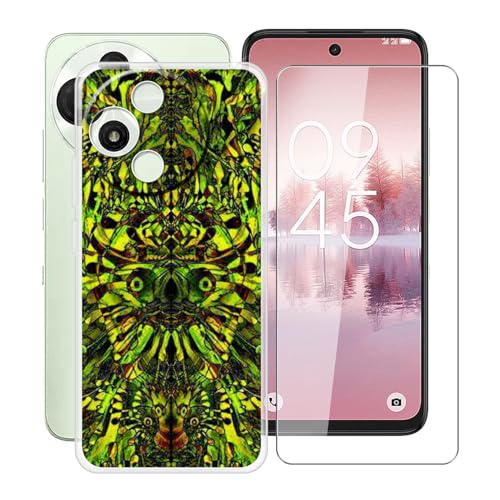 YQINHHME Handyhülle für TCL 60 SE NxtPaper 5G (6.7 Zoll) + Gehärtetes Glas Schutzfolie, Stoßfest Silikon Schutzhülle Tasche Ultradünne weiches TPU Case Hülle für TCL 60 SE NxtPaper 5G - Grüner Kobold von YQINHHME