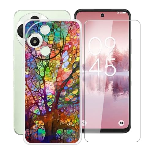 YQINHHME Handyhülle für TCL 60 SE NxtPaper 5G (6.7 Zoll) + Gehärtetes Glas Schutzfolie, Stoßfest Silikon Schutzhülle Tasche Ultradünne weiches TPU Case Hülle für TCL 60 SE NxtPaper 5G - WMB74 von YQINHHME