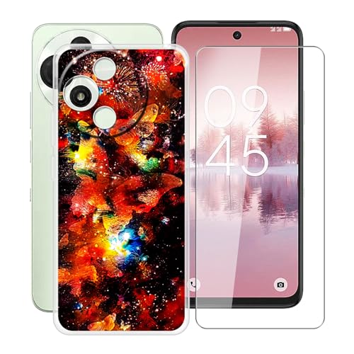 YQINHHME Handyhülle für TCL 60 SE NxtPaper 5G (6.7 Zoll) + Gehärtetes Glas Schutzfolie, Stoßfest Silikon Schutzhülle Tasche Ultradünne weiches TPU Case Hülle für TCL 60 SE NxtPaper 5G - XT147 von YQINHHME