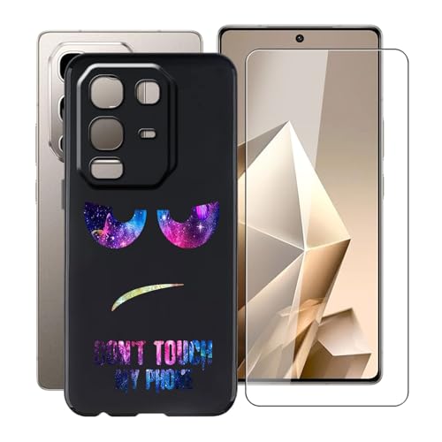YQINHHME Hülle für Infinix Note 50 Pro 4G (6.78 Zoll) Mit 1 X Gehärtetem Glas Schutzfolie, Ultradünne Schwarz Kratzfest Weich TPU Bumper Schutzhülle Cover für Infinix Note 50 Pro 4G - DUO4 von YQINHHME