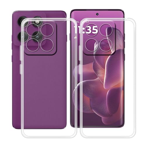 YQINHHME Hülle für Motorola Edge 60 (6.67 Zoll), 2 Stück Stoßfest Anti-Kratzer Handyhülle Case Ultradünne Weiches TPU Bumper Schutzhülle Cover für Motorola Edge 60 - Clear + Transparent von YQINHHME