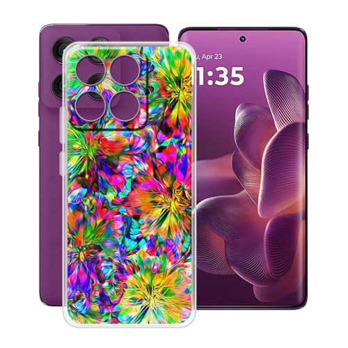 YQINHHME Hülle für Motorola Edge 60 (6.67 Zoll) Stoßfest Anti-Kratzer Transparent Handyhülle Case, Ultradünne Flexible Silikon TPU Bumper Schutzhülle Cover für Motorola Edge 60 - Bunt von YQINHHME