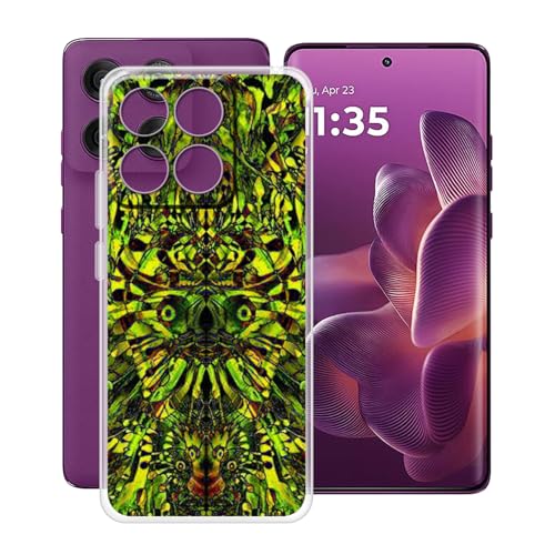 YQINHHME Hülle für Motorola Edge 60 (6.67 Zoll) Stoßfest Anti-Kratzer Transparent Handyhülle Case, Ultradünne Flexible Silikon TPU Bumper Schutzhülle Cover für Motorola Edge 60 - Grüner Kobold von YQINHHME