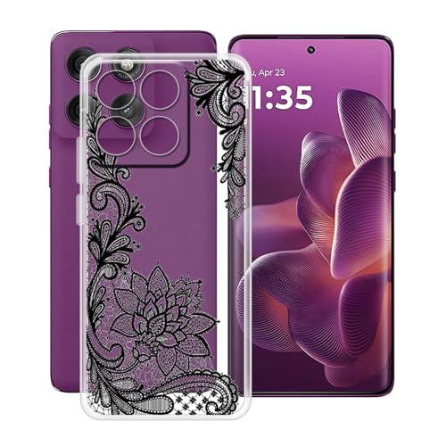 YQINHHME Hülle für Motorola Edge 60 (6.67 Zoll) Stoßfest Anti-Kratzer Transparent Handyhülle Case, Ultradünne Flexible Silikon TPU Bumper Schutzhülle Cover für Motorola Edge 60 - WM108 von YQINHHME