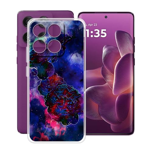 YQINHHME Hülle für Motorola Edge 60 Pro (6.70 Zoll) Stoßfest Anti-Kratzer Transparent Handyhülle Case, Ultradünne Flexible TPU Bumper Schutzhülle Cover für Motorola Edge 60 Pro - Nebelrose von YQINHHME