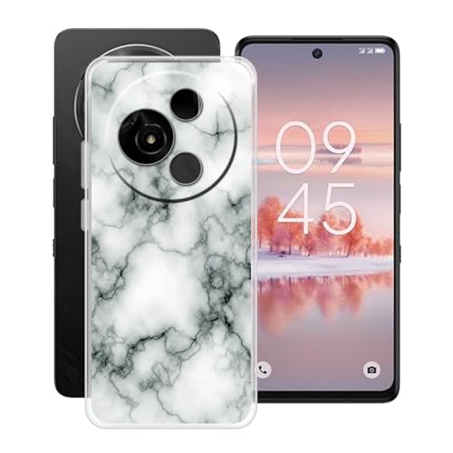 YQINHHME Hülle für TCL 60 NXTpaper (6.80 Zoll) Stoßfest Anti-Kratzer Transparent Handyhülle Case, Ultradünne Flexible Silikon TPU Bumper Schutzhülle Cover für TCL 60 NXTpaper - Marmor von YQINHHME