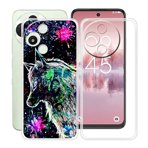 YQINHHME Hülle für TCL 60 SE NxtPaper 5G (6.7 Zoll), 2 Stück Stoßfest Anti-Kratzer Handyhülle Case Ultradünne Weiches TPU Bumper Schutzhülle Cover für TCL 60 SE NxtPaper 5G - Clear + Graffiti-Biest von YQINHHME