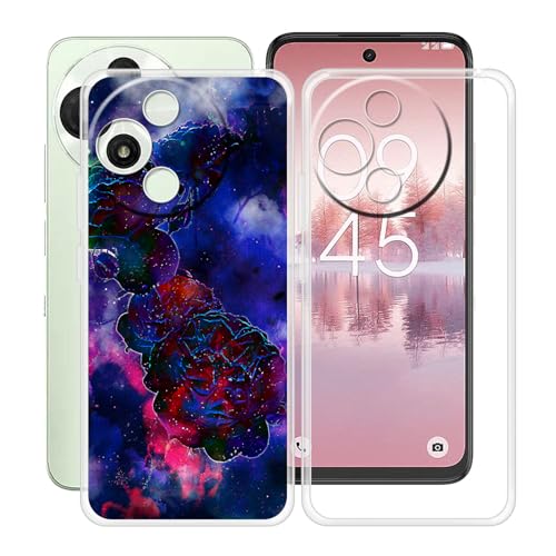 YQINHHME Hülle für TCL 60 SE NxtPaper 5G (6.7 Zoll), 2 Stück Stoßfest Anti-Kratzer Handyhülle Case Ultradünne Weiches TPU Bumper Schutzhülle Cover für TCL 60 SE NxtPaper 5G - Clear + Nebelrose von YQINHHME