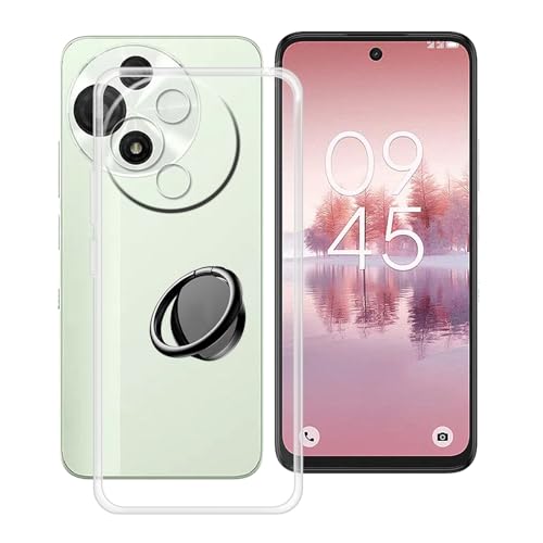 YQINHHME Hülle für TCL 60 SE NxtPaper 5G (6.7 Zoll) mit 360° Rotating Magnet Ring Ständer, Transparent (Vergilbungsfrei) Weich Silikon (Extrem Leicht und Dünn) Schutzhülle für TCL 60 SE NxtPaper 5G von YQINHHME