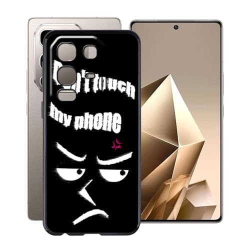 YQINHHME Schwarz Stoßfest Hülle für Infinix Note 50 Pro 4G (6.78 Zoll), Ultradünne Anti-Kratzen Handyhülle Cover Weiches Silikon Schutzhülle Tasche für Infinix Note 50 Pro 4G - Nicht anfassen von YQINHHME