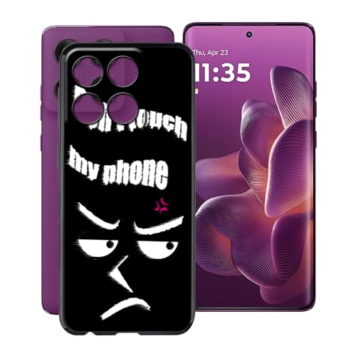 YQINHHME Schwarz Stoßfest Hülle für Motorola Edge 60 Pro (6.70 Zoll), Ultradünne Anti-Kratzen Handyhülle Cover Weiches Silikon Schutzhülle Tasche für Motorola Edge 60 Pro - Nicht anfassen von YQINHHME