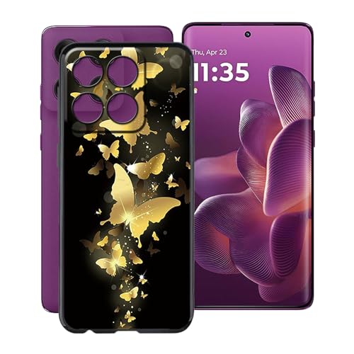 YQINHHME Schwarz Stoßfest Hülle für Motorola Edge 60 Pro (6.70 Zoll), Ultradünne Anti-Kratzen Handyhülle Cover Weiches Silikon Schutzhülle Tasche für Motorola Edge 60 Pro - WMA30 von YQINHHME