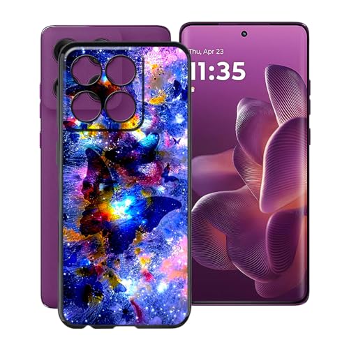 YQINHHME Schwarz Stoßfest Hülle für Motorola Edge 60 Pro (6.70 Zoll), Ultradünne Anti-Kratzen Handyhülle Cover Weiches Silikon Schutzhülle Tasche für Motorola Edge 60 Pro - XT146 von YQINHHME