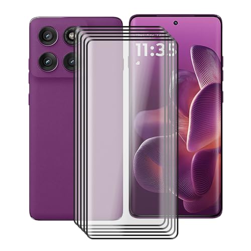YQINHHME für Motorola Edge 60 Schutzfolie (6.67 Zoll), [5 Stück] Original Design Ultradünne klare Displayschutzfolie, Keine Blasen Kratzfest Gehärtetem Glasfolie für Motorola Edge 60 von YQINHHME