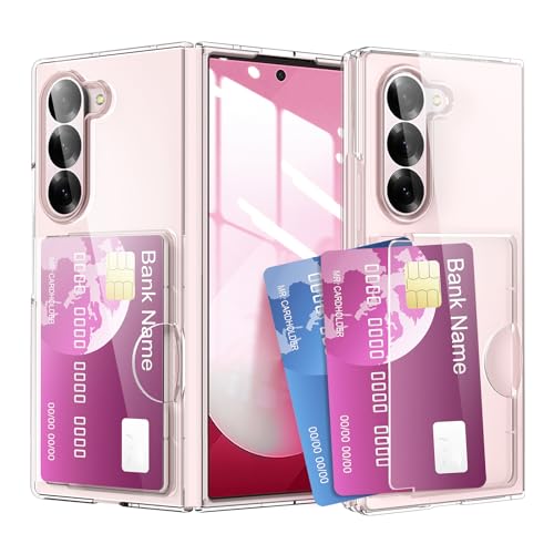 YQODSZ Schutzhülle für Samsung Galaxy Z Fold 6 mit Kartenhalter, Z Fold 6 Kartenschlitze, schlanke Hülle, Ständerfunktion, kratzfest, harte PC-Schutzhülle für Samsung Galaxy Z Fold 6, transparent YQODSZ Schutzhülle für Samsung Galaxy Z Fold 6 mit Kartenhalter, Z Fold 6 Kartenschlitze, schlanke Hülle, Ständerfunktion, kratzfest, harte PC-Schutzhülle für Samsung Galaxy Z Fold 6, transparent von YQODSZ