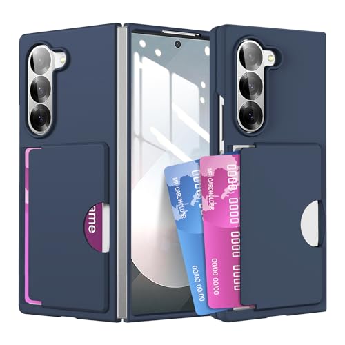 YQODSZ Schutzhülle für Samsung Galaxy Z Fold 6 mit Kartenhalter, Z Fold 6 Kartenschlitze, schlanke Hülle, Ständerfunktion, kratzfest, harte PC-Schutzhülle für Samsung Galaxy Z Fold 6, Blau YQODSZ Schutzhülle für Samsung Galaxy Z Fold 6 mit Kartenhalter, Z Fold 6 Kartenschlitze, schlanke Hülle, Ständerfunktion, kratzfest, harte PC-Schutzhülle für Samsung Galaxy Z Fold 6, Blau von YQODSZ