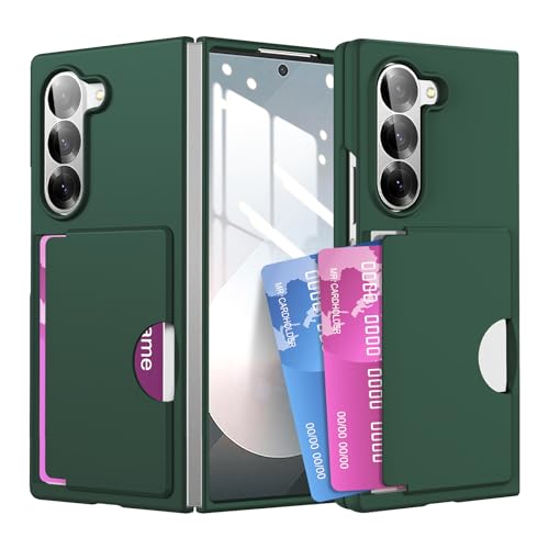 YQODSZ Schutzhülle für Samsung Galaxy Z Fold 6 mit Kartenhalter, Z Fold 6 Kartenschlitze, schlanke Hülle, Ständerfunktion, kratzfest, harte PC-Schutzhülle für Samsung Galaxy Z Fold 6, Grün YQODSZ Schutzhülle für Samsung Galaxy Z Fold 6 mit Kartenhalter, Z Fold 6 Kartenschlitze, schlanke Hülle, Ständerfunktion, kratzfest, harte PC-Schutzhülle für Samsung Galaxy Z Fold 6, Grün von YQODSZ