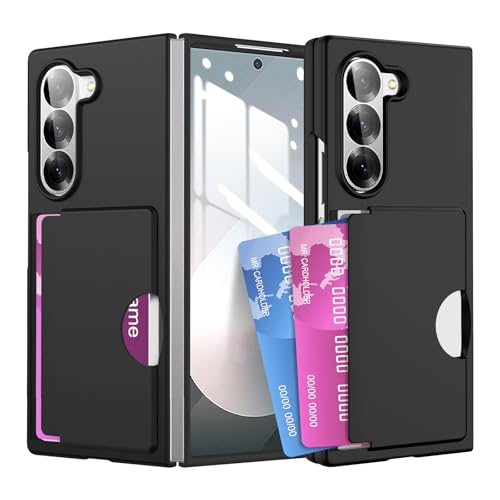 YQODSZ Schutzhülle für Samsung Galaxy Z Fold 6 mit Kartenhalter, Z Fold 6 Kartenschlitze, schlanke Hülle, Ständerfunktion, kratzfest, harte PC-Schutzhülle für Samsung Galaxy Z Fold 6, Schwarz YQODSZ Schutzhülle für Samsung Galaxy Z Fold 6 mit Kartenhalter, Z Fold 6 Kartenschlitze, schlanke Hülle, Ständerfunktion, kratzfest, harte PC-Schutzhülle für Samsung Galaxy Z Fold 6, Schwarz von YQODSZ