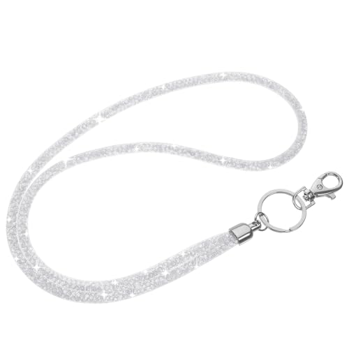 YQQYG Schlüsselband mit Sicherheitsverschluss Weiß, Schlüsselband Hals Glitzer für den Hals Schlüssel, Ausweishalter, Schlüsselanhänger, Hand und Handgelenkband YQQYG Schlüsselband mit Sicherheitsverschluss Weiß, Schlüsselband Hals Glitzer für den Hals Schlüssel, Ausweishalter, Schlüsselanhänger, Hand und Handgelenkband von YQQYG