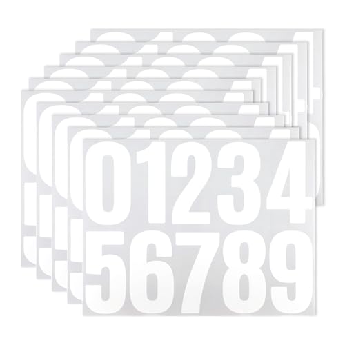 YQQYG 50 Stück Selbstklebende Zahlenaufkleber zum Aufkleben, 10,2 cm, Mülltonnen-Zahlen 0–9, groß, reflektierend, Vinyl, Nummernaufkleber für Briefkasten, Tür, Mülleimer, Adresse, Auto YQQYG 50 Stück Selbstklebende Zahlenaufkleber zum Aufkleben, 10,2 cm, Mülltonnen-Zahlen 0–9, groß, reflektierend, Vinyl, Nummernaufkleber für Briefkasten, Tür, Mülleimer, Adresse, Auto von YQQYG