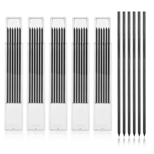 YQQYG Pica-Trockenstift-Nachfüllminen, 2,8 mm Druckbleistift-Nachfüllpackung, schwarze Pica-Bleistift-Nachfüllminen für Tischlerbleistifte, Baubleistift-Nachfüllminen für Holzbearbeitung, Zeichnen, 30 von YQQYG
