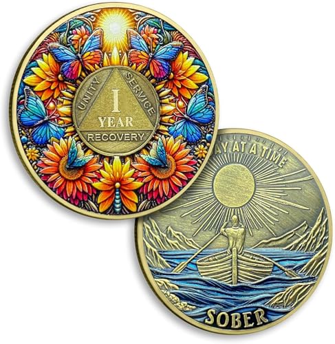 7 Jahre Nüchternheitsmünze Sonnenblume 7 Jahre Nüchternheit Münzen Schmetterling AA Chips und Medaillon One Day at A Time AA NA Coin Recovery Jahrestag Token Nüchternheit Geschenke für Männer Frauen 7 Jahre Nüchternheitsmünze Sonnenblume 7 Jahre Nüchternheit Münzen Schmetterling AA Chips und Medaillon One Day at A Time AA NA Coin Recovery Jahrestag Token Nüchternheit Geschenke für Männer Frauen von YRCKUDZKG