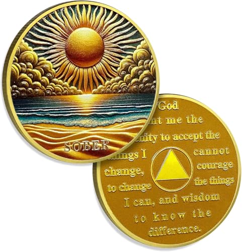 Gold Sunrise Nüchternheit Münze Strand Nüchternheit Chip Alkoholiker Anonyme Medaillon Sonne Chips AA Chips und Medaillon Gelassenheit Gebet Münze Erholung Münzen Jahrestag Token nüchterne Geschenke Gold Sunrise Nüchternheit Münze Strand Nüchternheit Chip Alkoholiker Anonyme Medaillon Sonne Chips AA Chips und Medaillon Gelassenheit Gebet Münze Erholung Münzen Jahrestag Token nüchterne Geschenke von YRCKUDZKG