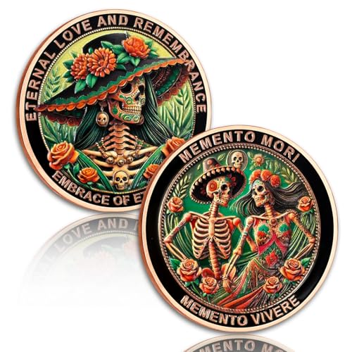 Mexikanische Frauen und Männer Momento Mori Münze Mexikanischer Stil Totenkopf Münze 3D Schädel Cion Coole Stoische Münzen Tag der Toten Herausforderung Münze EDC Medaillon Erinnerung Token Täglich Mexikanische Frauen und Männer Momento Mori Münze Mexikanischer Stil Totenkopf Münze 3D Schädel Cion Coole Stoische Münzen Tag der Toten Herausforderung Münze EDC Medaillon Erinnerung Token Täglich von YRCKUDZKG