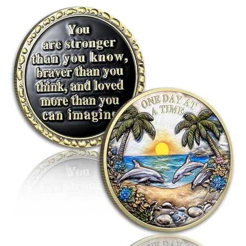Delphin Nüchternheit Chip - One Day at a Time Affirmation Coin Clean Recovery Medallion NA AA Chips Nüchternheit Geschenk für Männer & Frauen Narcotics Anonyme & Alcoholics Anonyme Münze Delphin Nüchternheit Chip - One Day at a Time Affirmation Coin Clean Recovery Medallion NA AA Chips Nüchternheit Geschenk für Männer & Frauen Narcotics Anonyme & Alcoholics Anonyme Münze von YRCKUDZKG