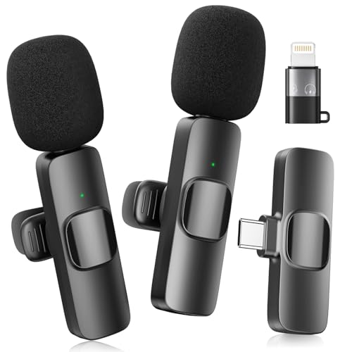 YRF Kabelloses Mikrofon für iPhone und Android (USB-C), Lavalier-Mikrofon mit Geräuschunterdrückung, Plug & Play, für Aufnahme, Live-Streaming, Meetings, Videoanrufe von YRF
