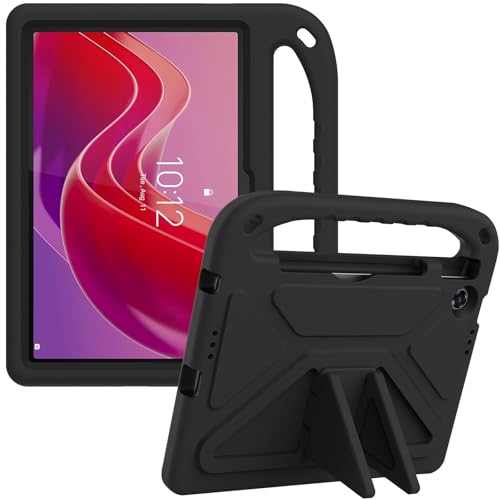 YRH Hülle für Lenovo Tab 10.1 Zoll 2025, mit stoßfestem Griffständer Kinderhülle für Tablet Lenovo Tab (Schwarz) von YRH
