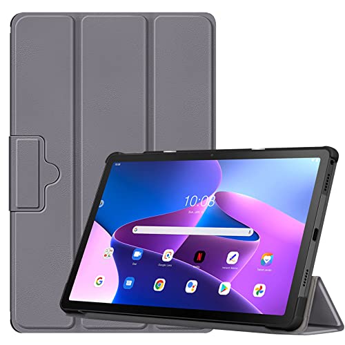 YRH für Lenovo Tab M10 Plus 3rd Gen Hülle 10,6 Zoll 2022, [Auto Wake/Sleep] Smart Ultra Slim Leather Stand Flip Cover für Lenovo M10 Plus (3. Gen) [TB125FU /TB128FU /TB128XU] (Grau) von YRH