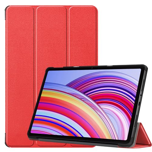 YRH für Redmi Pad Pro Hülle 12.1 Zoll 2024, [Auto Wake/Sleep] Ultra dünn Leather Stand Cover for Tabletten Xiaomi Redmi Pad Pro (Rot) von YRH