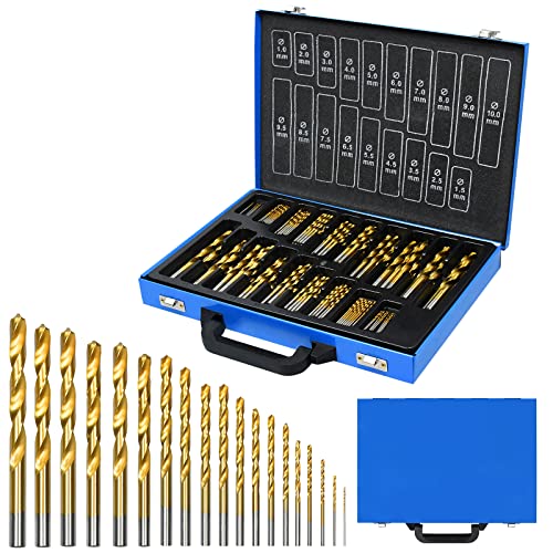 YRHome 170-teilig Metallbohrer Set Bohrersets Metallbohrersortiment HSS geschliffen Handbohrmaschine Split Point Spiralbohrer Bohrer Set Steinbohrersatz YRHome 170-teilig Metallbohrer Set Bohrersets Metallbohrersortiment HSS geschliffen Handbohrmaschine Split Point Spiralbohrer Bohrer Set Steinbohrersatz von YRHome